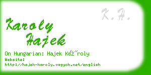 karoly hajek business card